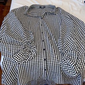 Missguided Black Puffball Sleeve Shirt Dress